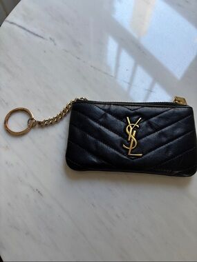 Saint Laurent YSL Cassandre Matelasse Key Pouch in Smooth Leather